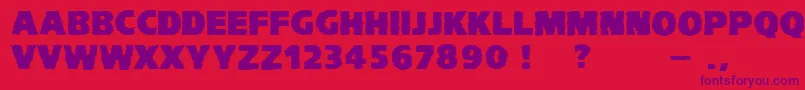 VtcKomikaheadlinerchewdfat-fontti – violetit fontit punaisella taustalla