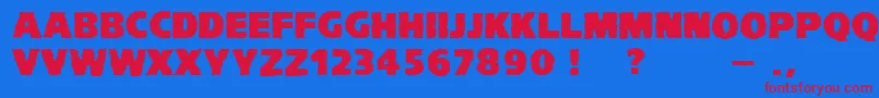 VtcKomikaheadlinerchewdfat Font – Red Fonts on Blue Background