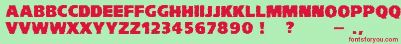 VtcKomikaheadlinerchewdfat Font – Red Fonts on Green Background