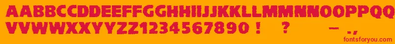 VtcKomikaheadlinerchewdfat Font – Red Fonts on Orange Background