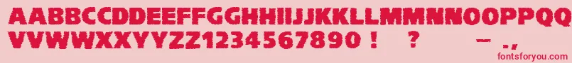 VtcKomikaheadlinerchewdfat-Schriftart – Rote Schriften auf rosa Hintergrund