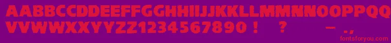 VtcKomikaheadlinerchewdfat Font – Red Fonts on Purple Background