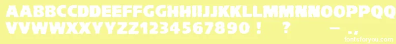 VtcKomikaheadlinerchewdfat Font – White Fonts on Yellow Background