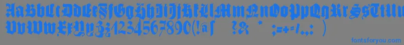 フォントSchmalegotischmk – 灰色の背景に青い文字