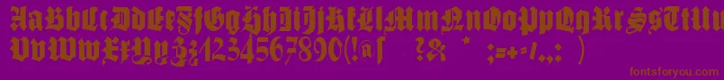 Schmalegotischmk-Schriftart – Braune Schriften auf violettem Hintergrund