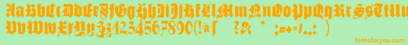 Schmalegotischmk Font – Orange Fonts on Green Background