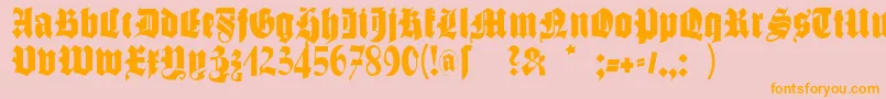 Schmalegotischmk Font – Orange Fonts on Pink Background