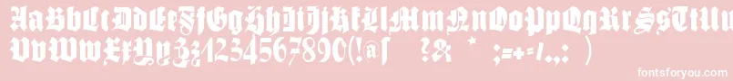 Saiba mais sobre a fonte Schmalegotischmk Fonte Schmalegotischmk – fontes brancas em um fundo rosa