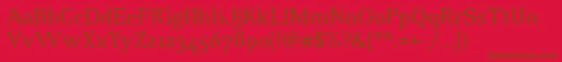 fuente IrianisadfstdRegular – Fuentes Marrones Sobre Fondo Rojo