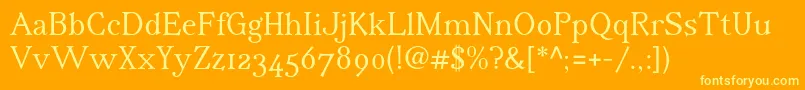 フォントIrianisadfstdRegular – オレンジの背景に黄色の文字