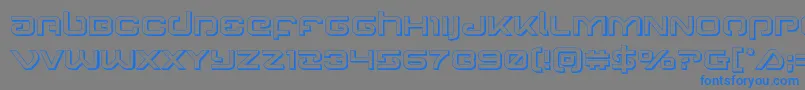 Gunrunner3D Font – Blue Fonts on Gray Background