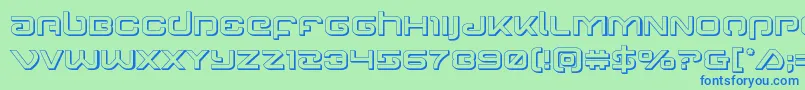 Gunrunner3D Font – Blue Fonts on Green Background