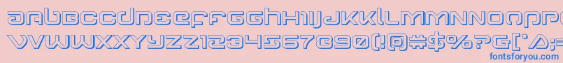 Gunrunner3D-Schriftart – Blaue Schriften auf rosa Hintergrund