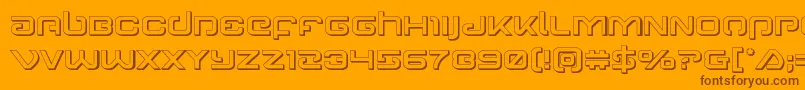 Gunrunner3D-Schriftart – Braune Schriften auf orangefarbenem Hintergrund