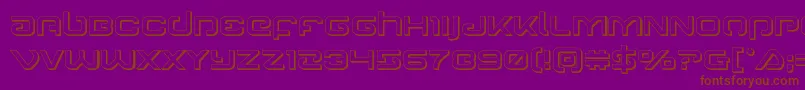 Gunrunner3D-Schriftart – Braune Schriften auf violettem Hintergrund