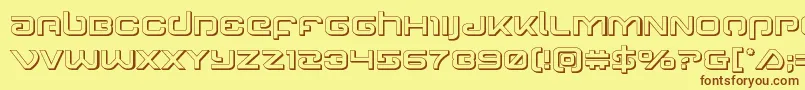 Gunrunner3D Font – Brown Fonts on Yellow Background