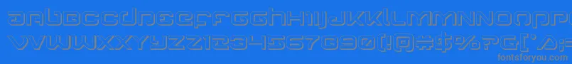 Gunrunner3D Font – Gray Fonts on Blue Background