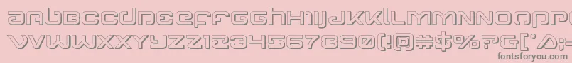 Gunrunner3D-Schriftart – Graue Schriften auf rosa Hintergrund