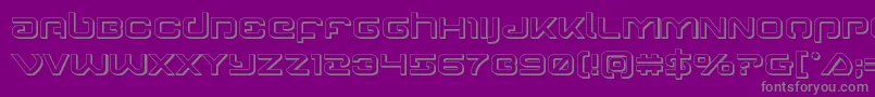 Gunrunner3D-Schriftart – Graue Schriften auf violettem Hintergrund