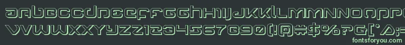 Gunrunner3D Font – Green Fonts on Black Background