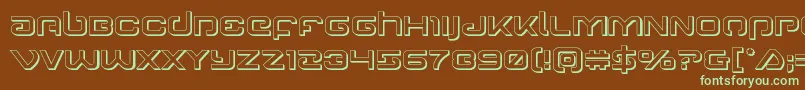 Gunrunner3D Font – Green Fonts on Brown Background