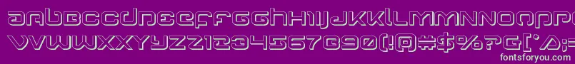 Gunrunner3D Font – Green Fonts on Purple Background