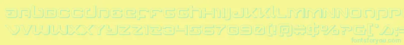 Gunrunner3D Font – Green Fonts on Yellow Background