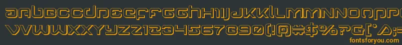 Gunrunner3D-Schriftart – Orangefarbene Schriften auf schwarzem Hintergrund