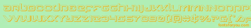 Gunrunner3D Font – Orange Fonts on Green Background