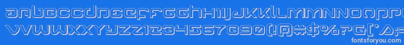 Gunrunner3D-Schriftart – Rosa Schriften auf blauem Hintergrund