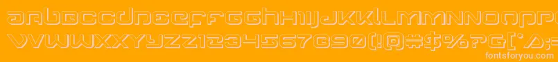 Gunrunner3D-Schriftart – Rosa Schriften auf orangefarbenem Hintergrund