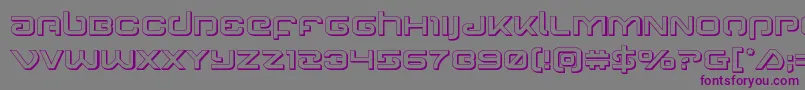 Gunrunner3D-Schriftart – Violette Schriften auf grauem Hintergrund