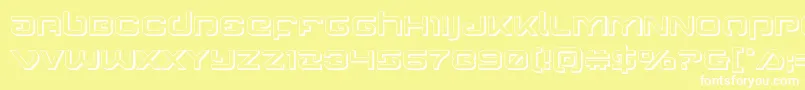 Gunrunner3D Font – White Fonts on Yellow Background