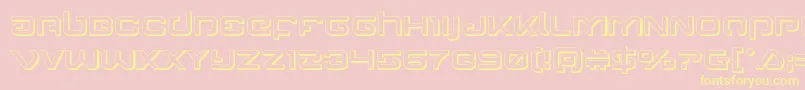 Gunrunner3D-Schriftart – Gelbe Schriften auf rosa Hintergrund