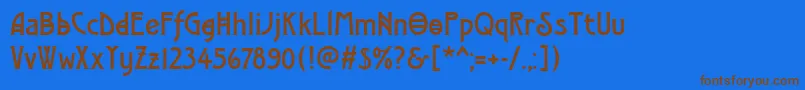 ModernistTwo Font – Brown Fonts on Blue Background