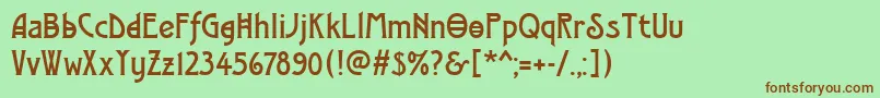 ModernistTwo Font – Brown Fonts on Green Background