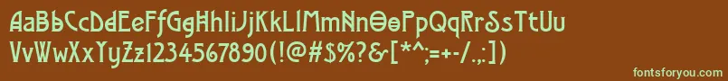 Шрифт ModernistTwo – зелёные шрифты на коричневом фоне
