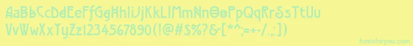 ModernistTwo Font – Green Fonts on Yellow Background