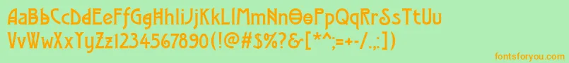 ModernistTwo Font – Orange Fonts on Green Background