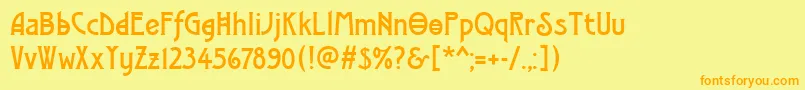 ModernistTwo Font – Orange Fonts on Yellow Background