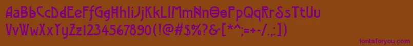 フォントModernistTwo – 紫色のフォント、茶色の背景
