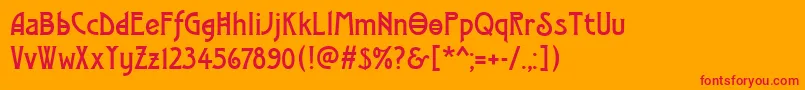 ModernistTwo-Schriftart – Rote Schriften auf orangefarbenem Hintergrund