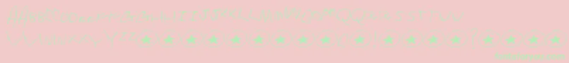 Tommys Font – Green Fonts on Pink Background