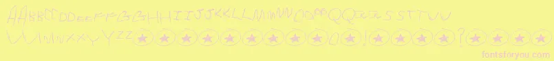 Tommys Font – Pink Fonts on Yellow Background