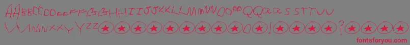 フォントTommys – 赤い文字の灰色の背景