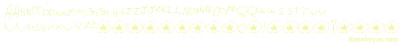 Tommys Font – Yellow Fonts on White Background