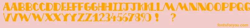 DecoFreehand-Schriftart – Orangefarbene Schriften auf rosa Hintergrund