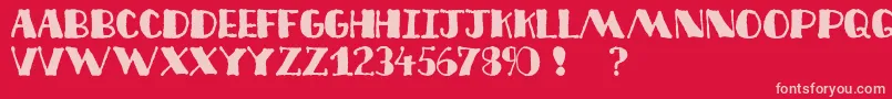 DecoFreehand Font – Pink Fonts on Red Background