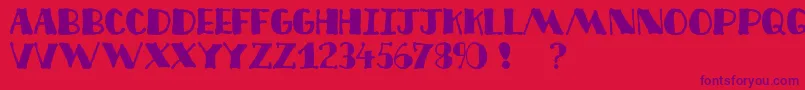 Police DecoFreehand – polices violettes sur fond rouge