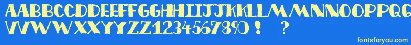 DecoFreehand Font – Yellow Fonts on Blue Background